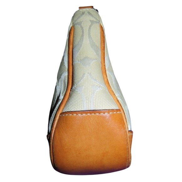 Coach 2001Cream & Tan Demi Baguette Bag in Signature C Canvas & Vachetta Leather - Picture 3 of 11